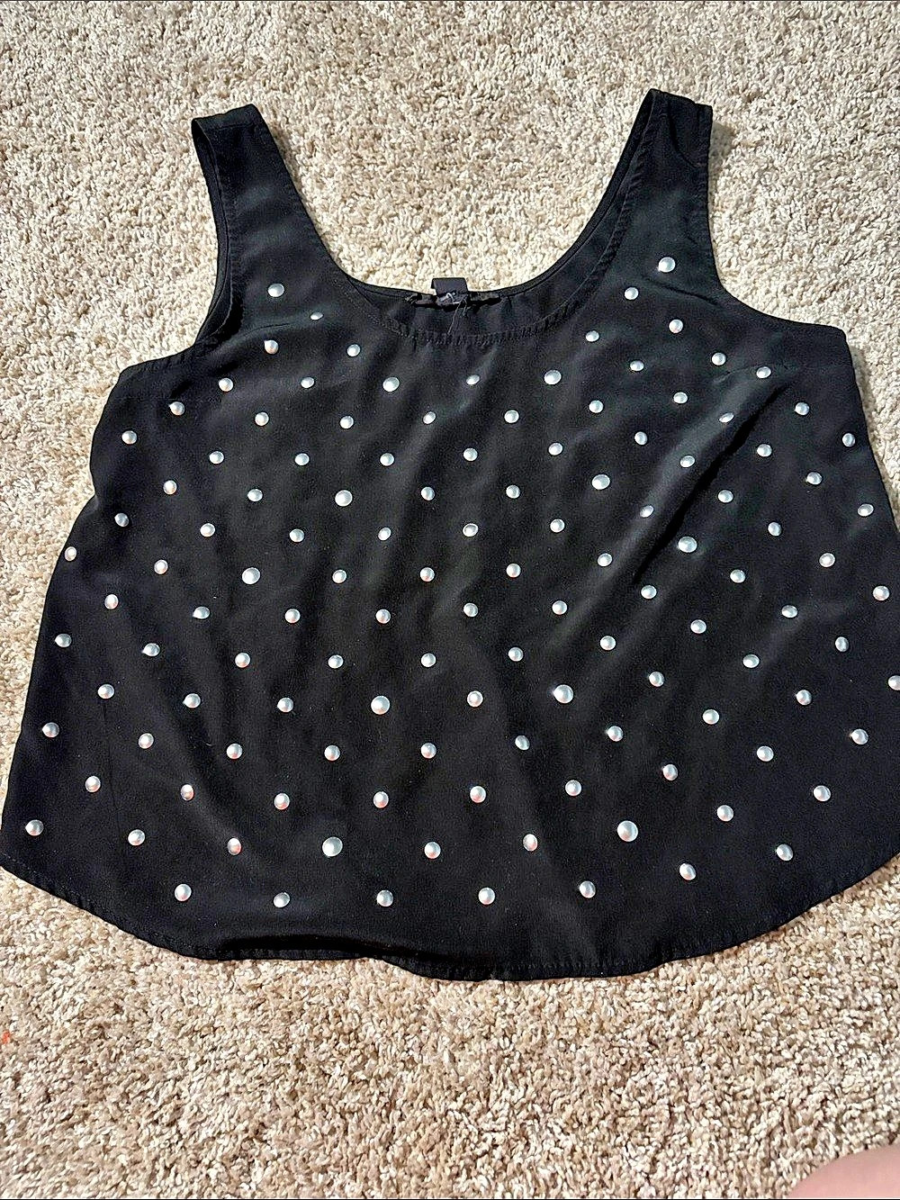 Forever 21 Studded Black Tank Top Size Medium